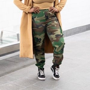 Khaki camo  cargo trousers